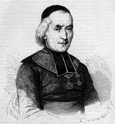 Francois Joseph Le Brotier (1799-1885), montpellier-i püspök portréja. Metszet a „” The Illustrated World”” 237. számában, október 26 alkotó: French School