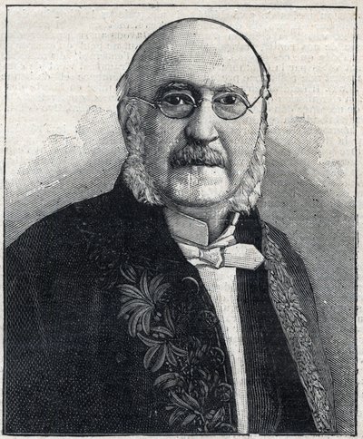 Francois Jules Suisse dit Jules Simon (1814-1896), francia filozófus és államférfi portréja a „Le Petit Parisien” c. alkotó: French School