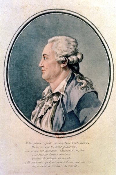 Franz Anton Mesmer (1734-1815), osztrák orvos és a mesmerizmus (wc) megalapító portréja alkotó: French School