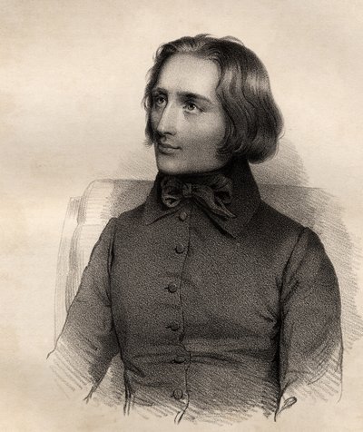 Liszt Ferenc (1811-86) magyar zongoravirtuóz és zeneszerző portréja alkotó: French School