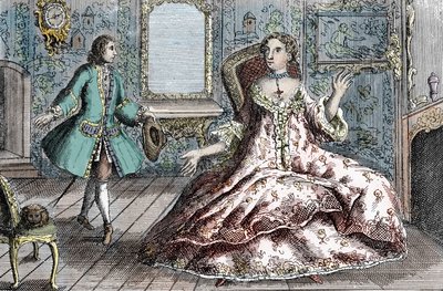 A francia bűnöző Marie Catherine Taperet Lescombat és szerelme, Henri Mongeot portréja (metszet) alkotó: French School