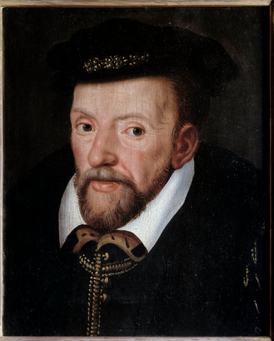 Gaspard de Coligny (1519-1572) francia tengernagy portréja A francia iskola festménye. 16. század V. 0,24x0,19 m alkotó: French School