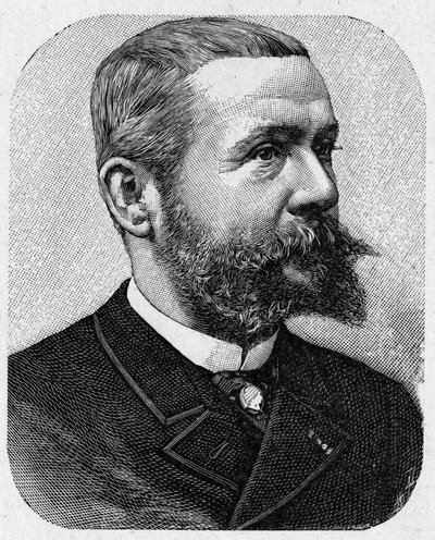 Gaston Tissandier (1843 - 1899), francia légijármű portréja - az Album de la Science-ben; jeles tudósok; Nagy felfedezések””” 1896. alkotó: French School