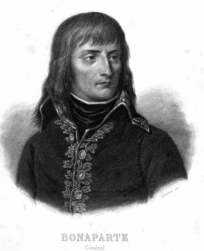 Bonaparte tábornok portréja – Thiers „Revolution francaise” című könyvében. 19. század. alkotó: French School