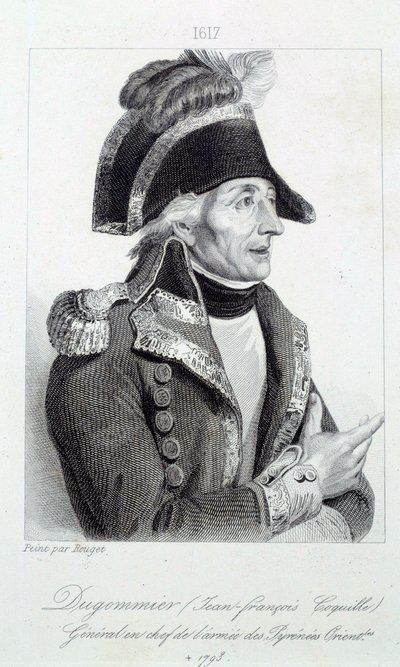 Dugommier tábornok (1738-1794) portréja, a martinique-i nemzetőrök parancsnoka 1790-ben. Metszet a 19. századi Chartres musee des Beaux Arts-ról alkotó: French School
