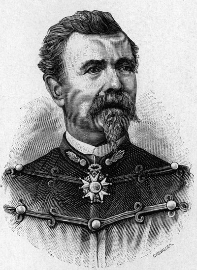 De Reffye tábornok portréja - a Tudományos albumban; jeles tudósok; Nagy felfedezések””” 1896. alkotó: French School