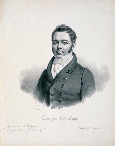 George Onslow (1784-1853) portréja, amelyet C. Constance metszett alkotó: French School
