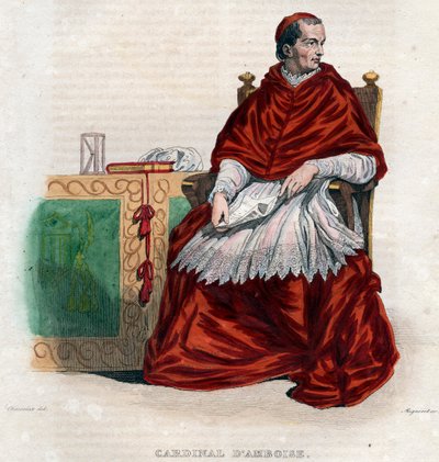Georges dAmboise (1460-1510), francia bíboros és államminiszter portréja. alkotó: French School