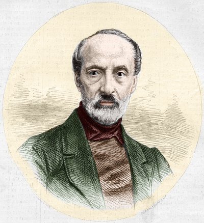 Giuseppe Mazzini (1805-1872) olasz politikus és nacionalista portréja. Metszet a „” Le Monde Illustré”” 779. számában, 1872. március 16.. alkotó: French School
