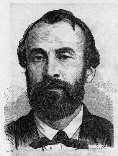Henry Giffard (1825-1882) francia mérnök portréja - a Tudományos albumban; jeles tudósok; Nagy felfedezések””” 1896. alkotó: French School
