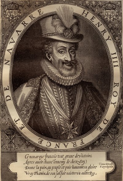 Henrik (1553-1610) francia király portréja - IV. Henrik (1553-1610) francia király portréja - metszet 17. század alkotó: French School
