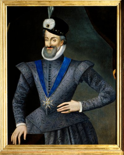 IV. Henrik (1553-1610) francia király portréja. Nála van a Szentlélek Rendjének (Szentlélek rendjének) jelvényének nyaklánca. Névtelen francia festészet a 17. századból. Olajfestmény. Mérete: 0,95x1,13 m. Kötelező említés: Sully sur Loi alkotó: French School