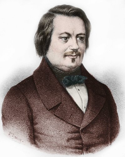 Honore de Balzac (1799-1850) francia regényíró portréja. alkotó: French School
