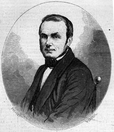 Isidore Geoffroy Saint Hilaire portréja Saint Hilaire (Saint-Hilaire) (1805-1861), francia zoológus, Etienne Geoffroy Saint-Hilaire fia. Metszet a „” The Illustrated World”” 241. számában, november 23 alkotó: French School