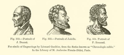 J. Daurat portréja, Jodelle portréja, P. Ronsard portréja (metszet) alkotó: French School
