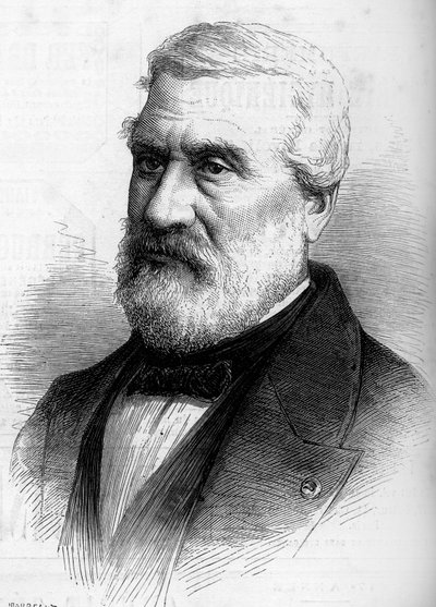 Jean Antoine Theodore, Gudin báró (1802-1880) francia festő portréja. Metszet a „” Le Monde Illustré”” 1206. számában, 1880. április 8. alkotó: French School