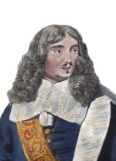 Jean Baptiste (Jean-Baptiste) Colbert (1619-1683) francia politikus portréja. Illusztráció Edmond Mennechet „A francia Plutarkhosz” című könyvéből alkotó: French School