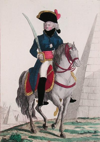 Jean Baptiste Kleber (1753-1800) portréja a piramisoknál, 18. század vége (színes metszet) alkotó: French School