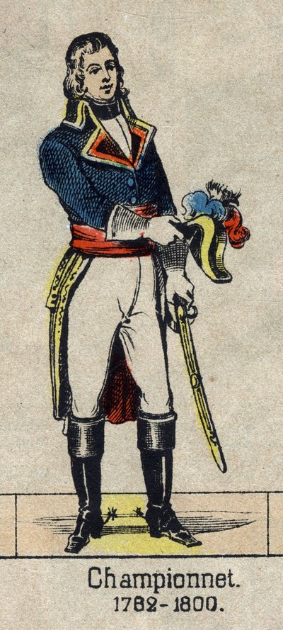 Jean Etienne Championet, francais tábornok (1762-1800) portréja. Epinal képe a 19. század végéről. alkotó: French School