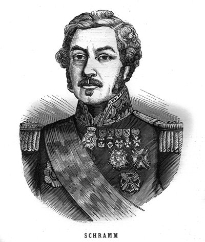 Jean Paul Adam Schramm (1789-1884) francia tábornok portréja. Metszet a „Les Illustrations De L