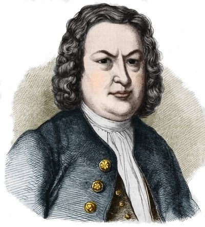 Jean Sebastian (Johann Sebastian) Bach (1685-1750) német zeneszerző portréja. Metszet 1858-ból. alkotó: French School