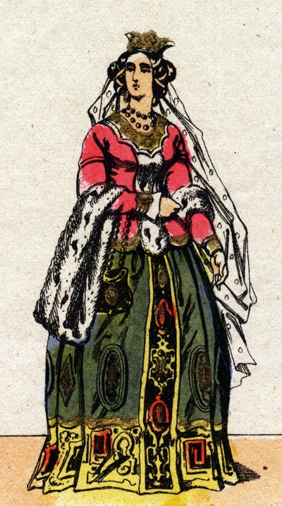 Jeanne de Bourbon (1337-1378), a francia V. Károly feleségének portréja. alkotó: French School