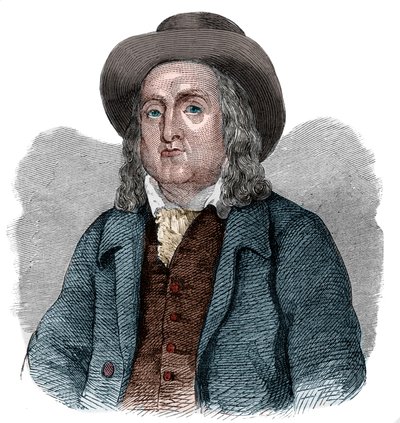 Jeremy Bentham (1748-1832) angol filozófus, közgazdász és elméleti jogtudós portréja. alkotó: French School