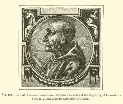 Jerome Savonarola portréja (metszet) alkotó: French School