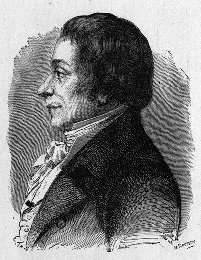 Joseph Lakanal (1762 - 1845), francia politikus portréja – az „” Album de la Science”-ben; jeles tudósok; Nagy felfedezések””” 1896. alkotó: French School