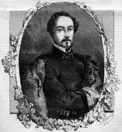 Juan Prim y Prats, Reuss gróf (1814-1870), spanyol tábornok és politikus portréja. Metszet a „” Le Monde Illustré”” 151. számában, 1860. május 3. alkotó: French School