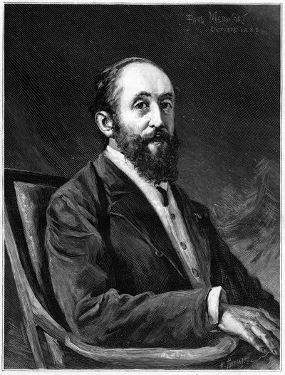 Jules Claretie (1840-1913), francia regényíró, 1888 és 1913 között a francia akadémia tagja portréja, „A jeles világban” alkotó: French School