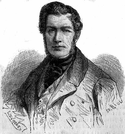 Jules Louis Philippe Coignet (1798-1860) francia festő portréja. Metszet a „” Le Monde Illustré”” 158. számában, 1860. április 21. alkotó: French School