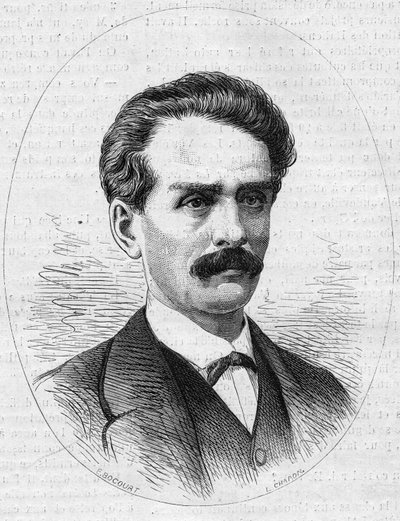 Jules Poncet (1838-1873), francia felfedező, Ambroise Poncet testvére portréja. Metszet a „” Le Monde Illustré”” 872. számában, 1873. december 27. alkotó: French School