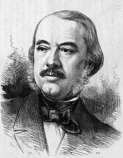 Leon Laya (1810-1872) francia drámaíró portréja. Metszet a „” Le Monde Illustré”” 805. számában, 1872. szeptember 14. alkotó: French School