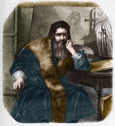 Leonardo da Vinci (Leonardo da Vinci) (1452-1519) portréja. alkotó: French School