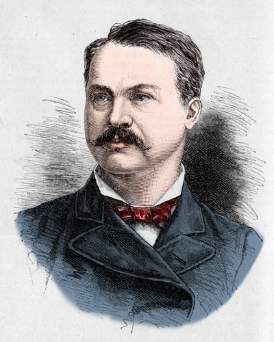 Louis Honore (Louis Honore) Frechette (1839-1908), kanadai költő és drámaíró portréja. Charles Georges metszete a „” Le Monde Illustré”” 1328. számában, 1882. szeptember 9-én. alkotó: French School
