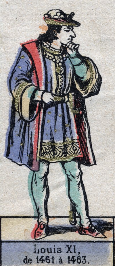 XI. francia Lajos portréja, aki az Óvatos (1423-1483) néven ismert (a Kapetusok dinasztiája). 19. század végi illusztráció. alkotó: French School