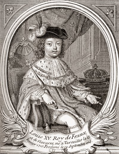 XV. Lajos gyermekkori portréja, 1710 1774. Bourbon uralkodó, aki Franciaország és Navarra királyaként uralkodott. Az 1908-ban megjelent Les Heures Libresből. alkotó: French School