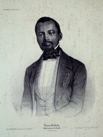 Louisy Mathieu (1817-1874), egykori rabszolga és Guadeloupe helyettesének portréja, a 19. századi Chartres metszete, Musee des Beaux Arts alkotó: French School