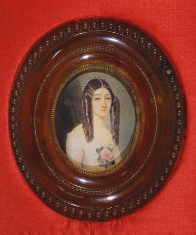 Marie Duplessis (1824-1847) portréja, más néven La Dame aux Camelias, 1847 (wc papíron) alkotó: French School