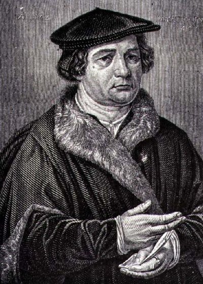 Luther Márton (1483-1546) német vallási reformátor portréja (metszet) alkotó: French School