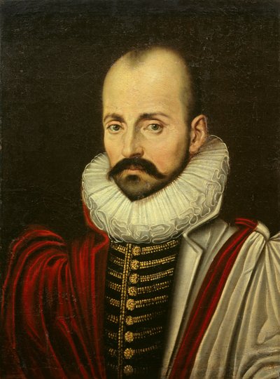 Michel Eyquem de Montaigne (1533-1592) francia humanista filozófus portréja. A 17. század első negyedének francia iskola festménye. Mérete 0,70 x 0,52 m alkotó: French School
