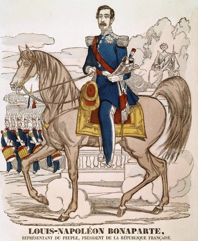 III. Napóleon portréja - a nép képviselője, a Francia Köztársaság elnöke. (Charles Louis Napoleon Bonaparte) (1808 - 1873). Gerinckép. alkotó: French School