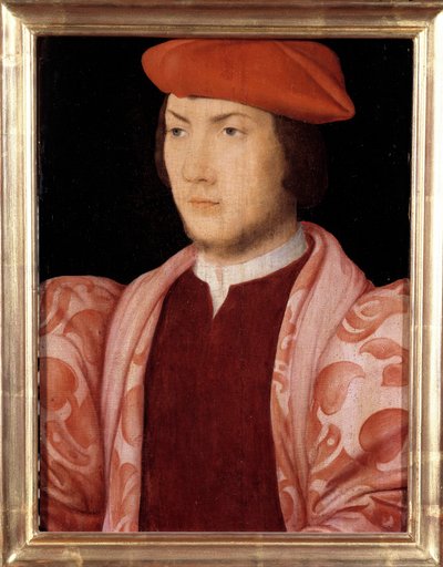 Odet de Coligny, Chatillon bíborosának portréja 1534-ben (Gaspard de Coligny, Marechal francia ágyék fia és Gaspard de Coligny admirális testvére) (1517-1571) 1535 körül A 16. századi francia iskola festménye. Homályos. 0,32x0,23 m. Versaille alkotó: French School