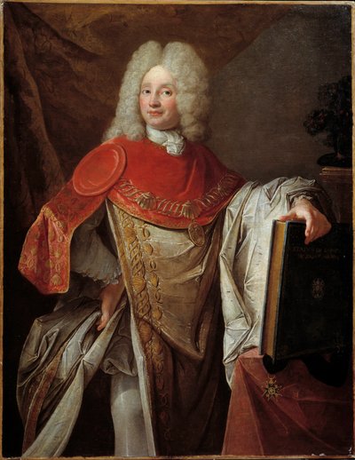 Philippe Joseph Perrotin de Barmond, Szent Mihály lovag portréja a Francia Iskola festőrendjének teljes jelmezében. 1720 V. 1,33x1,03 m Párizs, Becsületlégió Múzeum - Philippe Joseph Perrotin, Barmond portréja, Chevalier de alkotó: French School