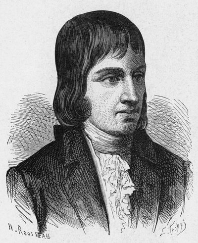 Philippe Lebon (1769 - 1804), francia mérnök és vegyész (a gázvilágítás feltalálója) portréja - az Album de la Science című kiadványban; jeles tudósok; Nagy felfedezések””” 1896. alkotó: French School