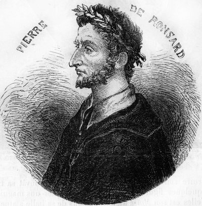 Pierre de Ronsard költő (1524-1585) portréja. „Franciaország népszerű története” c. 1885 körül. Metszet. alkotó: French School