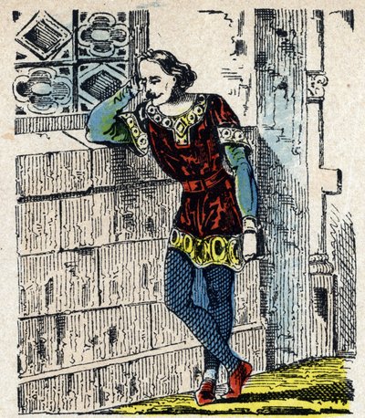 Károly Alsó-Lotharingie hercegének (I. Lotaringiai Károly) (953-991) portréja Orleansban van 991-ben (Charles, Alsó-Lotaringia hercege bebörtönözte Hugh Capet Orleansban, ahol nem sokkal később, 991-ben meghalt) Epinal képe 19. századi Privát alkotó: French School