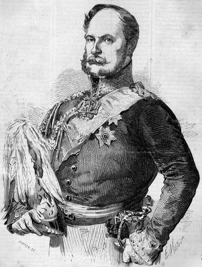 Frigyes Guillaume Lajos herceg (1797-1888), leendő I. Vilmos porosz király és német császár portréja. Metszet a „” Le Monde Illustré”” 30. számában, 1857. november 7-én. alkotó: French School