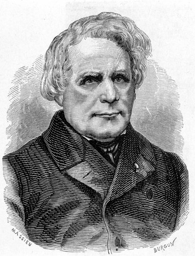 Ruhmkorff Heinrich Daniel (1803 - 1877), fizikai műszerek (az indukciós készülékek) építő, német szerelő és villanyszerelő portréja - a Tudományos albumban; jeles tudósok; Nagy felfedezések””” 1896. alkotó: French School